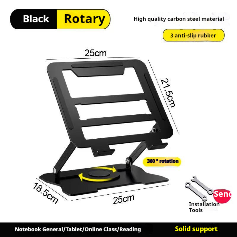 Adjustable Laptop Holder with a 360-Degree Rotating Base, Ergonomic And Foldable Design, Suitable for All Macbook Pro/Air Models And Laptops Up to 17 Inches