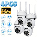 4pcs Wifi Dome Camera AI Motion Tracking, Security Camera, 1080P HD Camera Horizontal 360 Degree Vertical 100 Degree, PTZ Technology, PIR, Light-Dependent Resistor, Soft LDR, Wifi 2.4G/5G Use, Wall Hanging, App Control, with Two-Way Audio