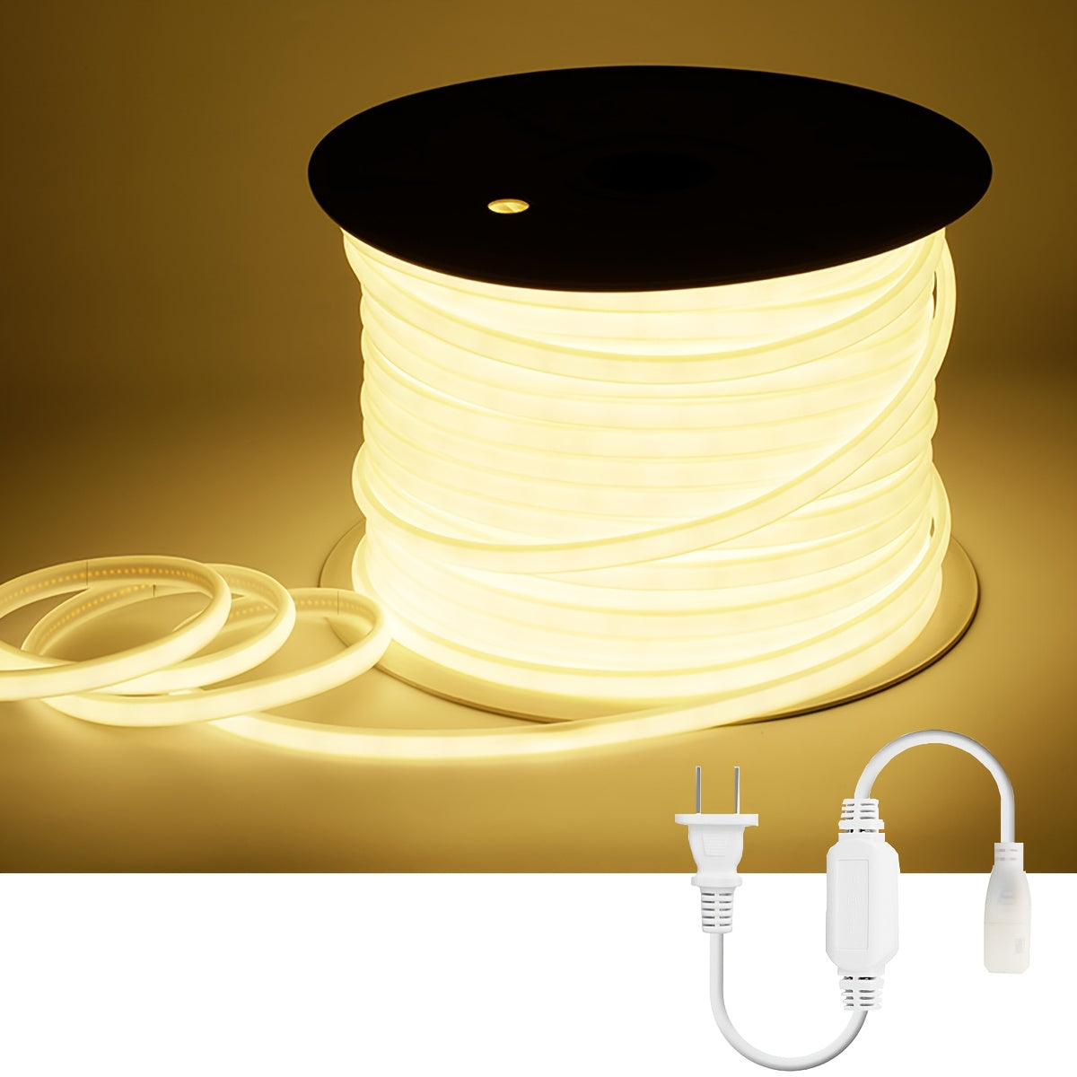 393.7inch COB LED Strip Lights for Outdoor, LED Rope Lights, 110V Connectable LED Flexible COB Light for Indoor Ceiling Kitchen Cabinet Closet