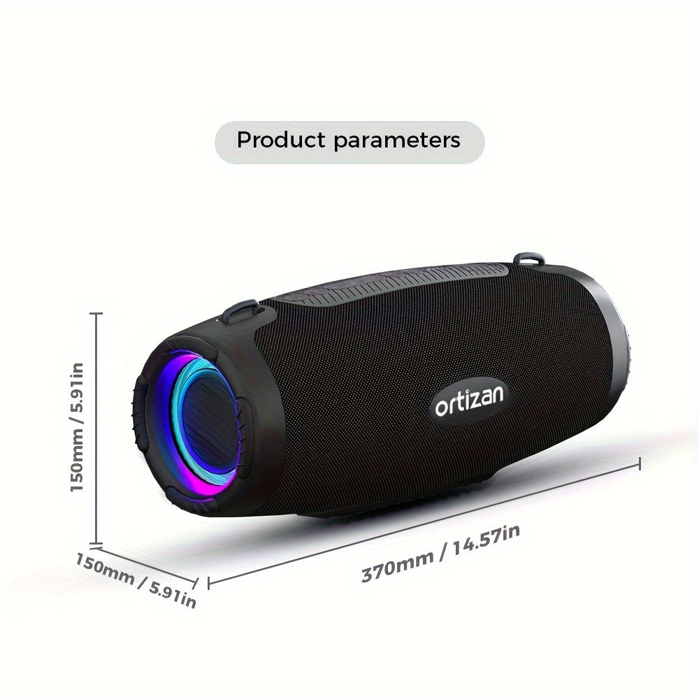 Ortizan 100W Wireless Speaker - Powerful Sound & Deep Bass, Portable Wireless, IPX7, Subwoofer Amplifier, 12H Playtime, EQ, USB, LED Light - Outdoor Subwoofer Boombox Party, Camping.Valentine'S Day Gift, Fathersdaygift, Christmas Gift