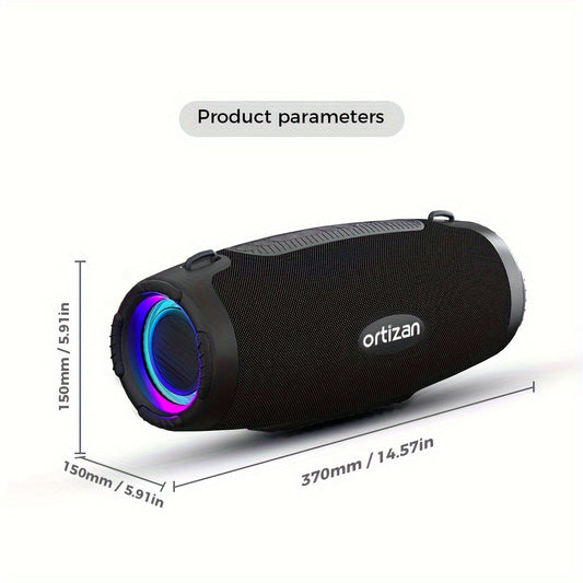 Ortizan 100W Wireless Speaker - Powerful Sound & Deep Bass, Portable Wireless, IPX7, Subwoofer Amplifier, 12H Playtime, EQ, USB, LED Light - Outdoor Subwoofer Boombox Party, Camping.Valentine'S Day Gift, Fathersdaygift, Christmas Gift
