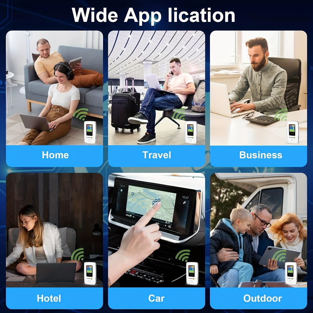 4G LTE Portable WiFi Hotspot Pocket WiFi with 5GB Data SIM Card International Hotspot Router, No Contract or SIM Card Needed 10 Connected Devices Ideal for Travel in US and Europe