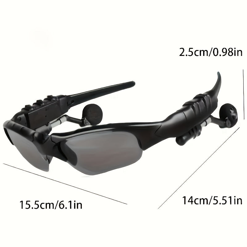 Headphone Glasses Two-In-One Fashion Glasses Headphones, Wireless Headphones with Microphone for Playing Music