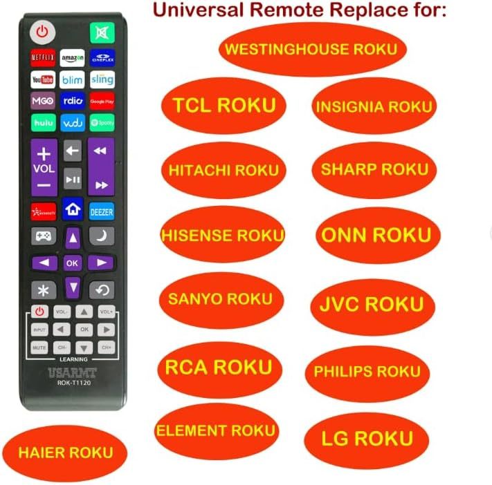 2 Pack Universal Remote Fit for All RK TV Brand TC-L,San-yo,L-G, R-CA, Phi-lips, HITA-CHI,O-NN,Insi-gnia,Sha-rp,JV-C, and App-le 1,2,3 Generations, Bo-se Wa-ve I/II/III/IV, NOT for RK Stick