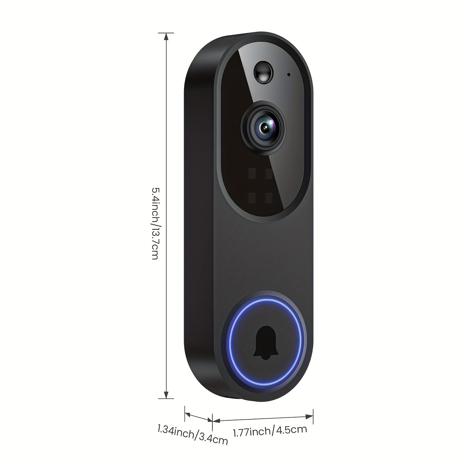 960P Smart Video Doorbell, Wireless Camera, Two-Way Voice, Real-Time Viewing, 2.4G/5G WIFI Wireless Connection, Color Night Vision, AI Vehicle-Person Detection 3:4 Full View Screen, 1pc Multi-Combination, Achieving Real-Time Monitoring