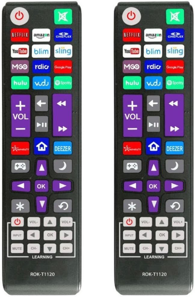 2 Pack Universal Remote Fit for All RK TV Brand TC-L,San-yo,L-G, R-CA, Phi-lips, HITA-CHI,O-NN,Insi-gnia,Sha-rp,JV-C, and App-le 1,2,3 Generations, Bo-se Wa-ve I/II/III/IV, NOT for RK Stick