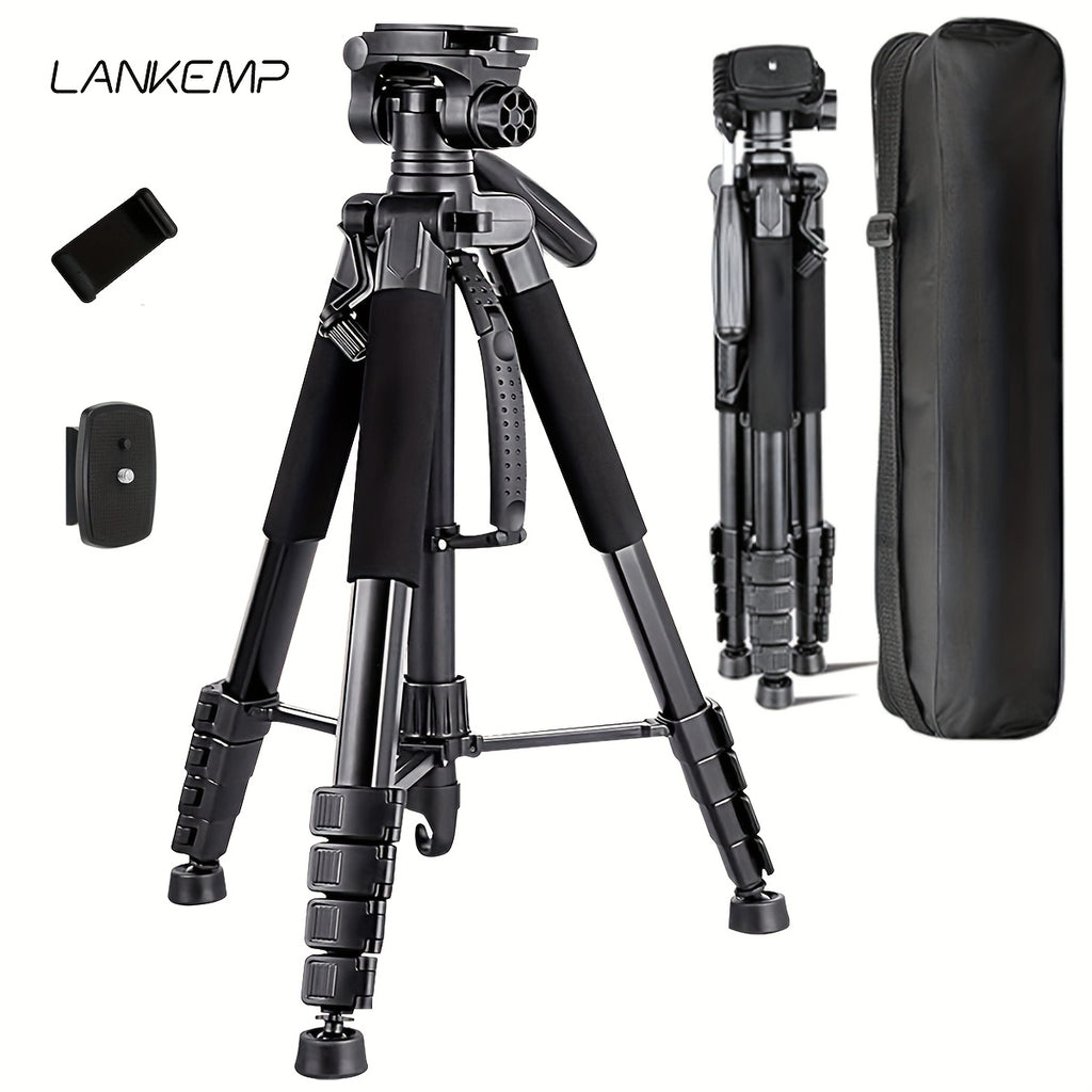 ALEiMEN Aluminum Alloy Tripod, 74-inch Professional Heavy-duty Camera Stand with Dual Quick Release Plate, Phone Clip, Carrying Bag for DSLR Cameras, Mobile Phones, Projectors, Scopes, Webcams -