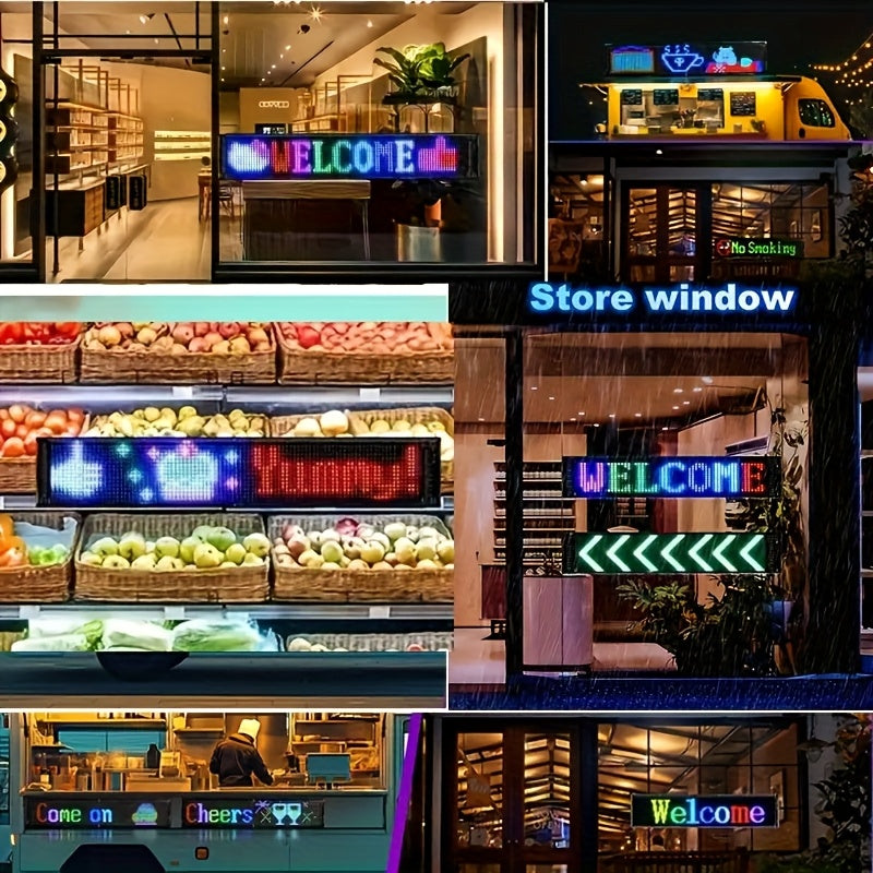 2pcs Programmable LED Sign, Controlled By Remote Control And Mobile Phone APP, with Synchronized Flashing Demon Eyes And Scrolling Text Display, Powered By USB, Suitable for Car Accessories, Parties, Gatherings, Store Signboards, Concert Support, And