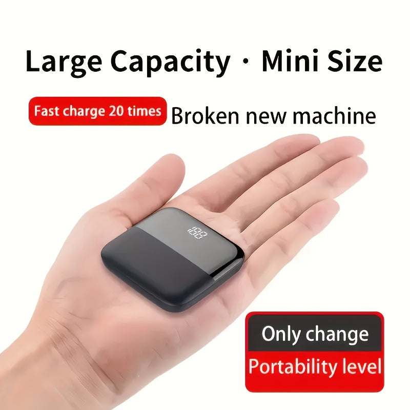 [Portable Fast Charging] 10000Mah Portable Pocket Power Bank, Mini Size And Large Capacity, Fast Charging 5V2A, USB-C, Compatible With Iphone, Samsung, Xiaomi, A Must-Have For Travel And Outdoor Adventures