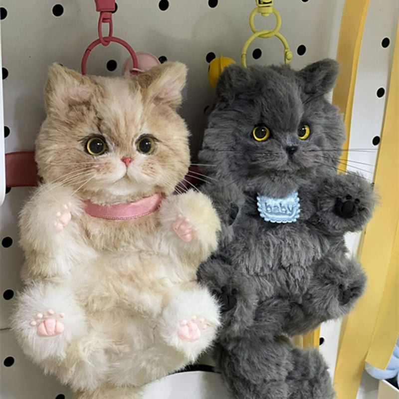2pcs Fluffy Pipe Cleaner Cat Keychain, Ideal Birthday Gift For Girlfriend, Cute Handmade Cat Charm For Keys(Not A Finished Product Instructional Video On The Product Details Page)