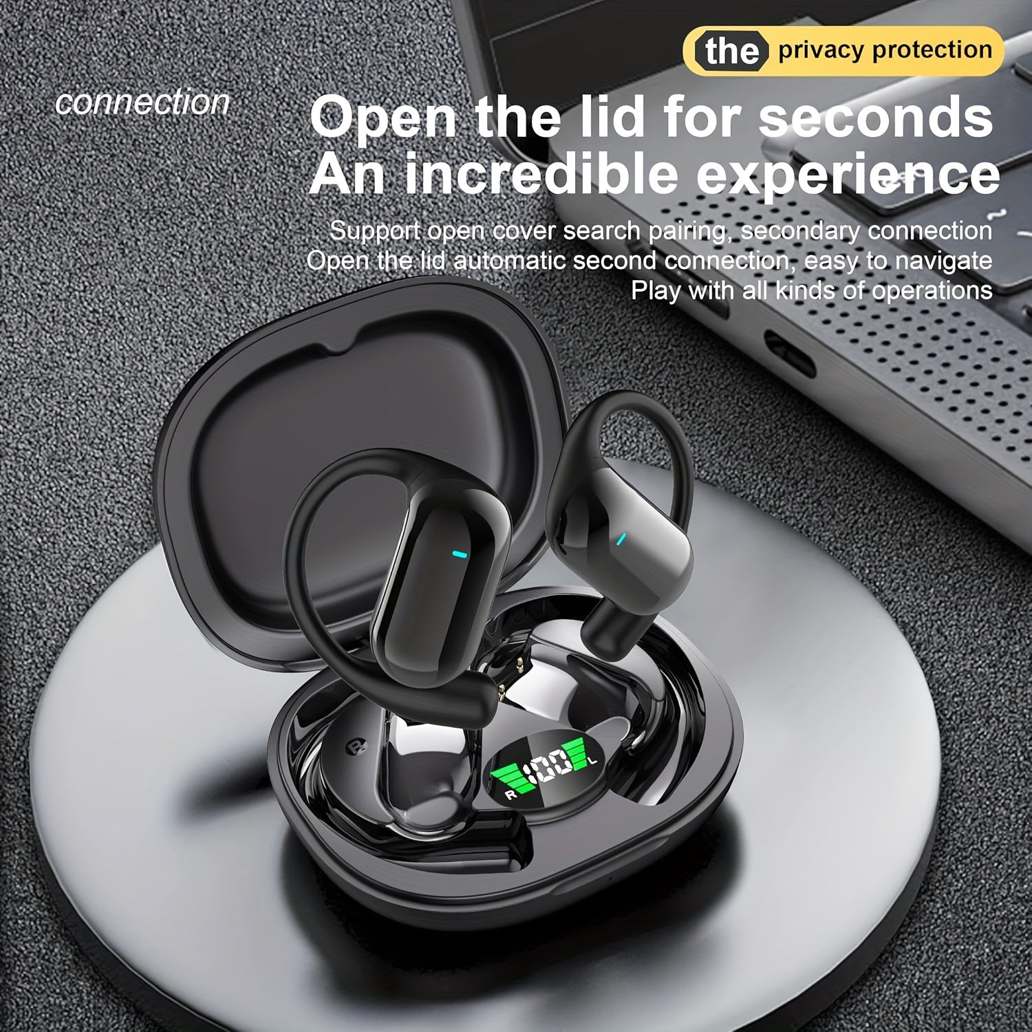 AI Real-time Translation Of Bluetooth Wireless Earphones, Wireless Bluetooth Earbuds (Bluetooth 6.1 TWS) 144 Languages Real-time Translation In Ear Wireless Earphones, Real-time Translation Of Meeting Notes, Compatible with All Smartphones, Wireless