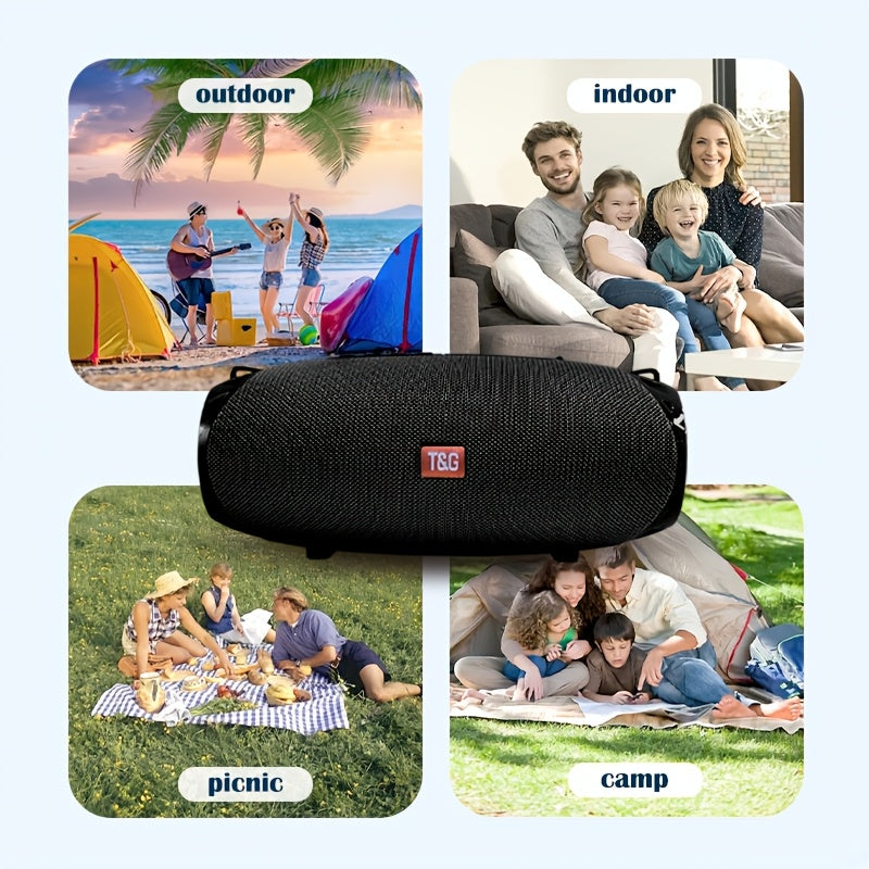 TG534 Portable Wireless Speaker With Dual Speakers, Wireless Speaker, TWS Stereo Hi-Res Audio, Hands-free Call/FM/TF Card/U Disk, Connect To Mobile Phone/Tablet/TV, Support Plug-in Card U Disk, Compatible With TF Card/USB Drive/FM Built-in Microphon