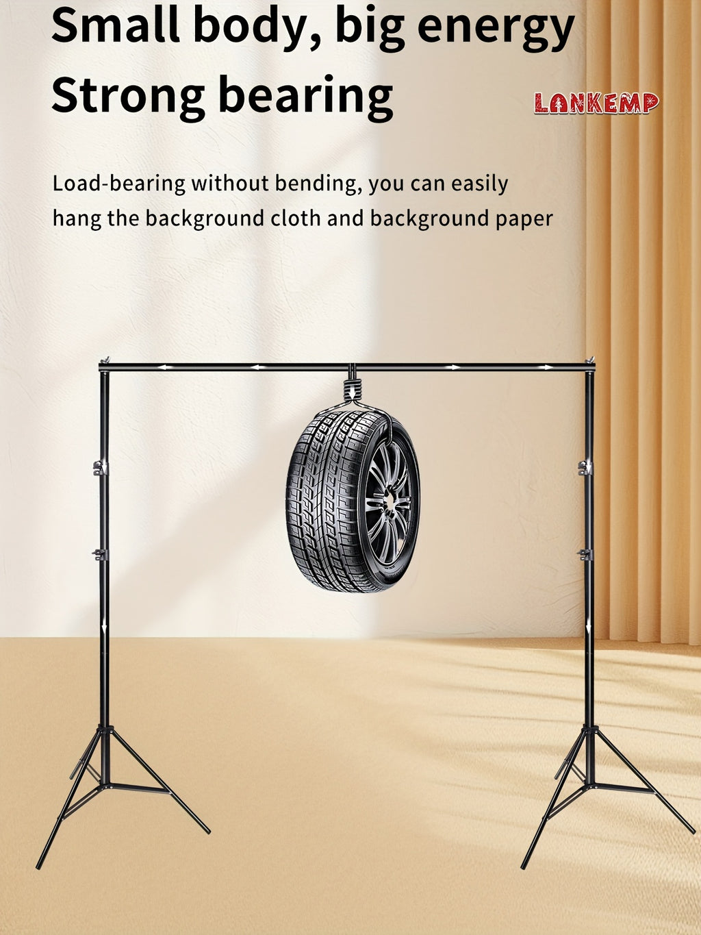 LANKEMP, with Dimensions Around 6.6 by 6.6 Feet (About 2 by 2 Meters), Is a Photography Backdrop Kit Ideal for Events. It Includes Four Clips, Making It Perfect for Weddings, Decorations, Parties, Photo Booths, And Projection Screens
