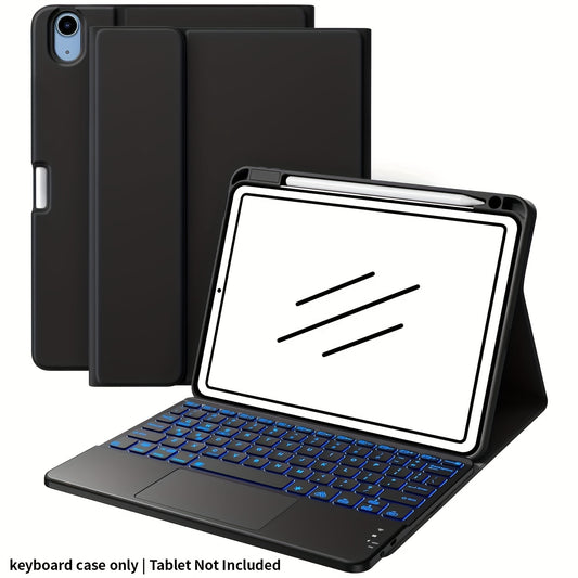 Only Tablet Case with Keyboard for iPad 11th 10th Generation - 7 Colors Backlit Wireless Detachable Folio Keyboard Cover with Pencil Holder for iPad 11-inch A16 2025 10th Gen 10.9 Inch 2022