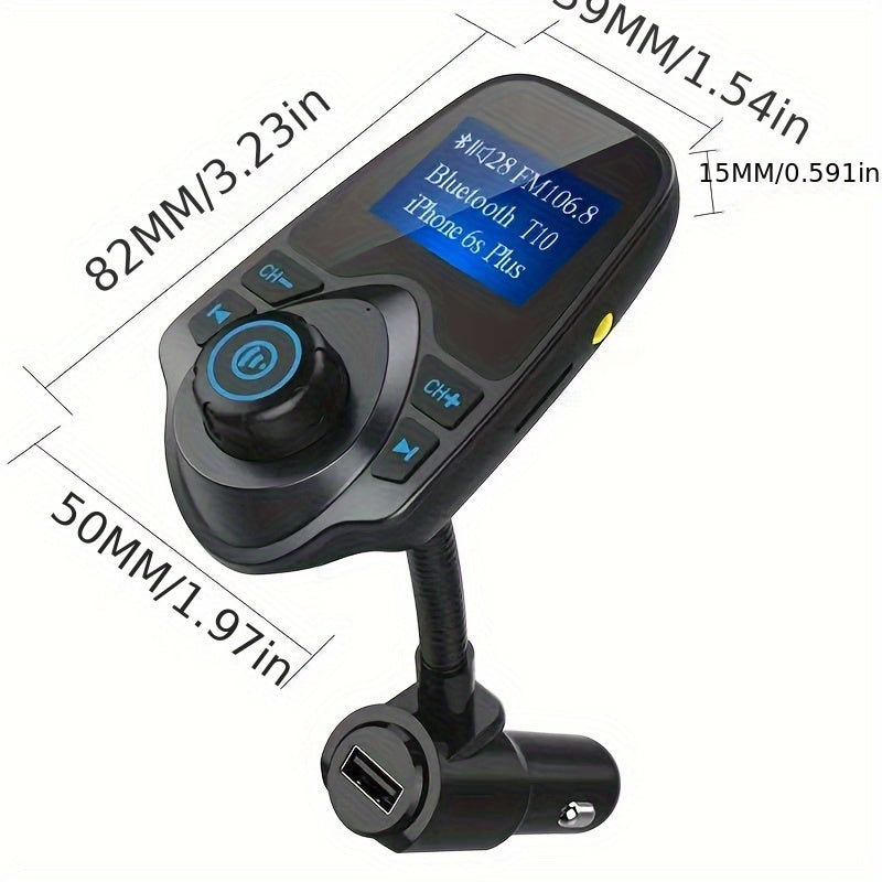 Wireless 5.0 Car Adapter, Hands-Free Receiver, FM Transmitter, Dual USB Charger, Quick Charge, Versatile Wireless Car MP3 Player
