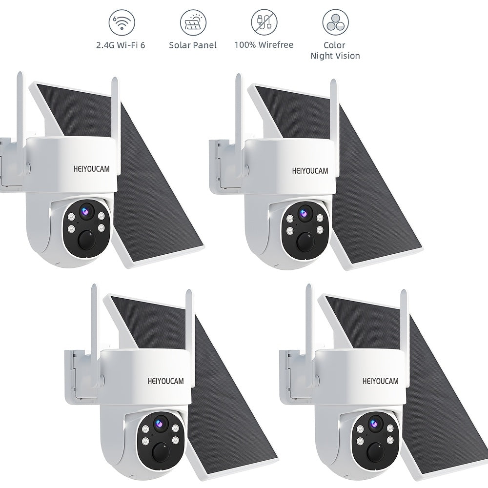Security Camera Outdoor-Solar Security Cameras Wireless Outdoor with 360° View, Smart Siren, Spotlights, Color Night Vision, AI Human Detection, 2-Way Talk, Human Tracking
