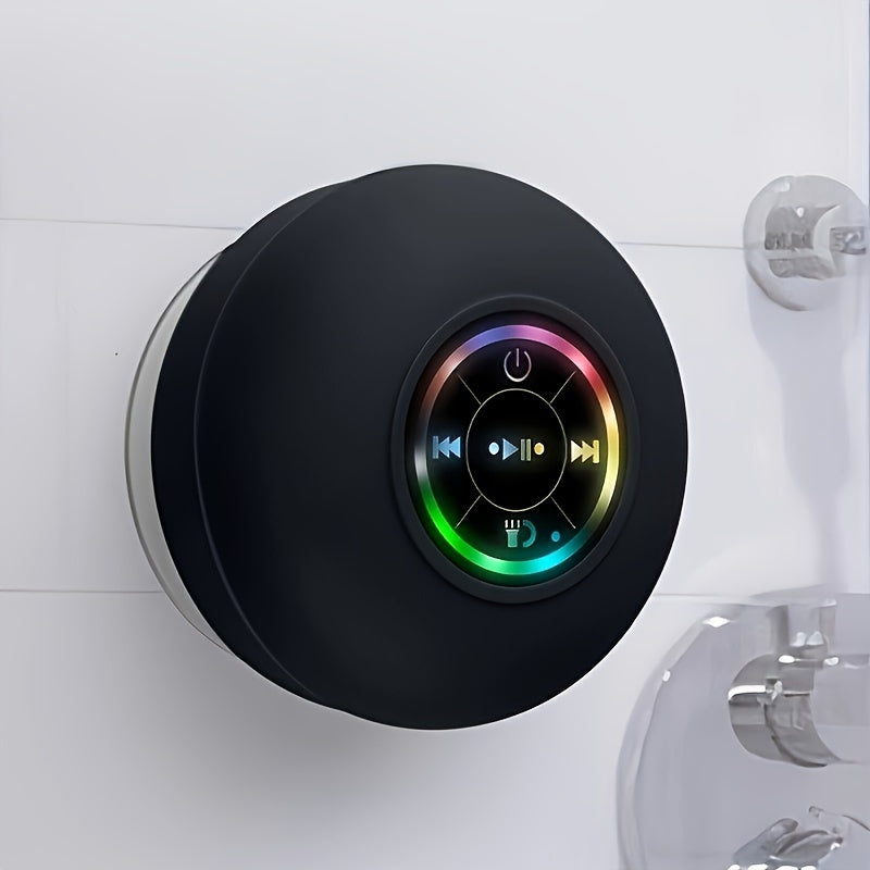 LED bathroom sound wireless speaker USB charging 400mAh button control comes with large suction cups