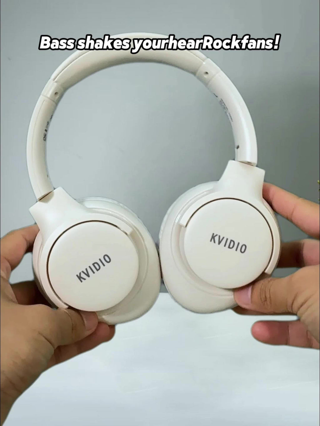 KVIDIO Wireless Over-Ear Headphones, Rich Bass, Hifi Stereo, Low Latency, 65 Hours Ultra-Long Battery Life, with Microphone, Foldable Lightweight Design, Suitable for Travel, Work