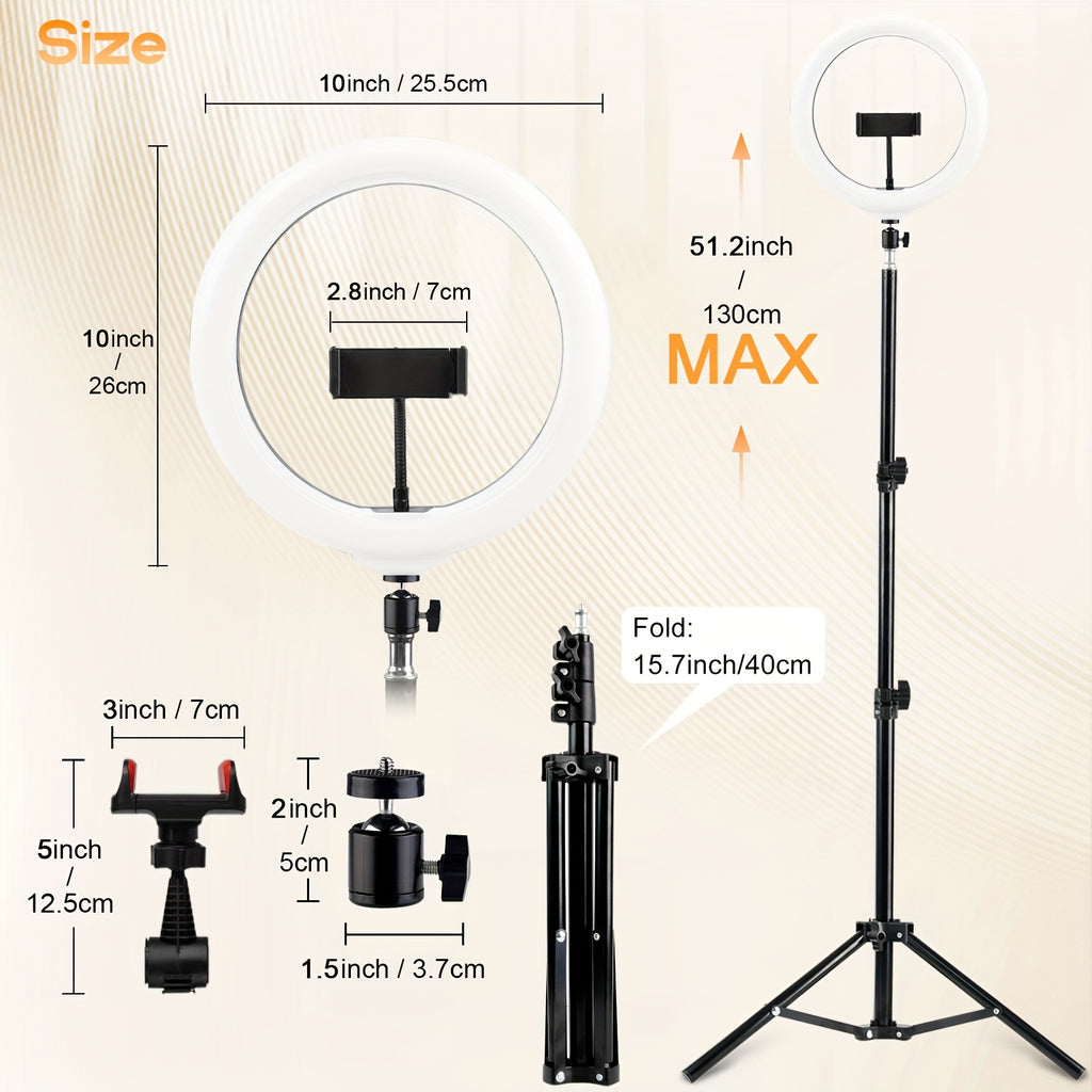 UEGOGO LED Photo Ring Light with 43-Inch Adjustable Stand Phone Holder, USB Powered Studio Lighting for Photography, Video Recording, And Streaming - Portable Circle Fill Light for Outdoor Use