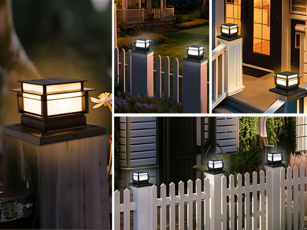 [Solar Post Cap Lights] 6 Packs Solar Post Cap Lights, Outdoor Bright LED Solar Post Lights Solar Fence Deck Light For Solar Light Garden Porch Patio Stair Decoration