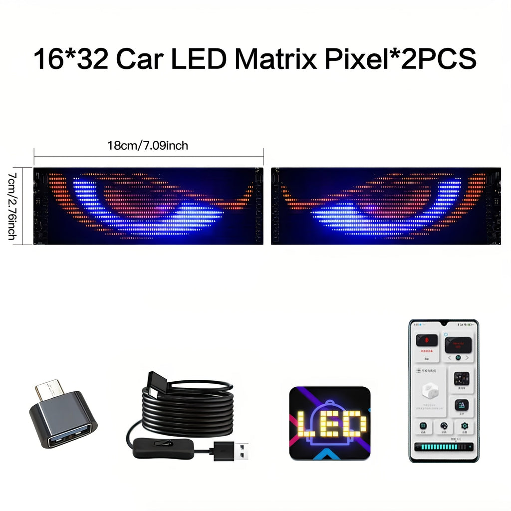 Premium Usb-Powered LED Light Panels for Vehicles, Featuring Vibrant Soft Light Screens And App Control, Car Decorations, a Distinctive Eye-Shaped Design, Various LED Displays, Smart Lighting Operable Via Smartphones