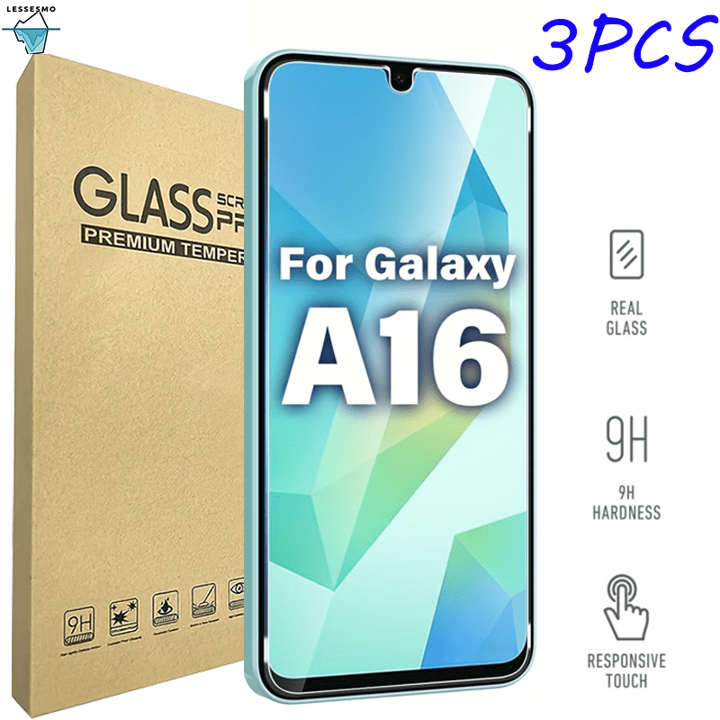 3pcs for Galaxy A16 5G Tempered Glass Screen Protector, No Bubbles, HD Clear
