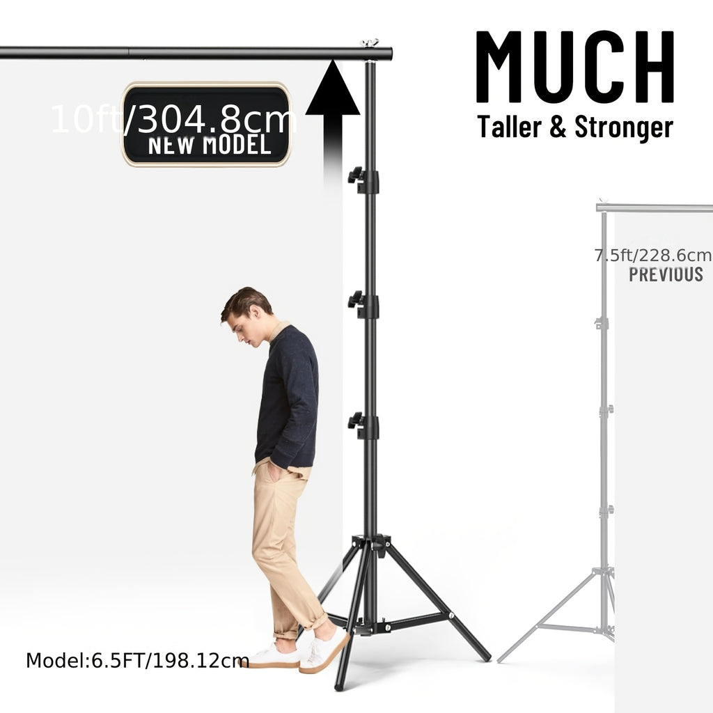 10x10ft/ 8.5x10ft Heavy Duty Backdrop Stand Kit: Complete with 2 Adjustable Support Stands, 4 Crossbars, 4 Clamps And A Carry Bag. Exceptional for Photography & Video Studios And Party Decor Needs