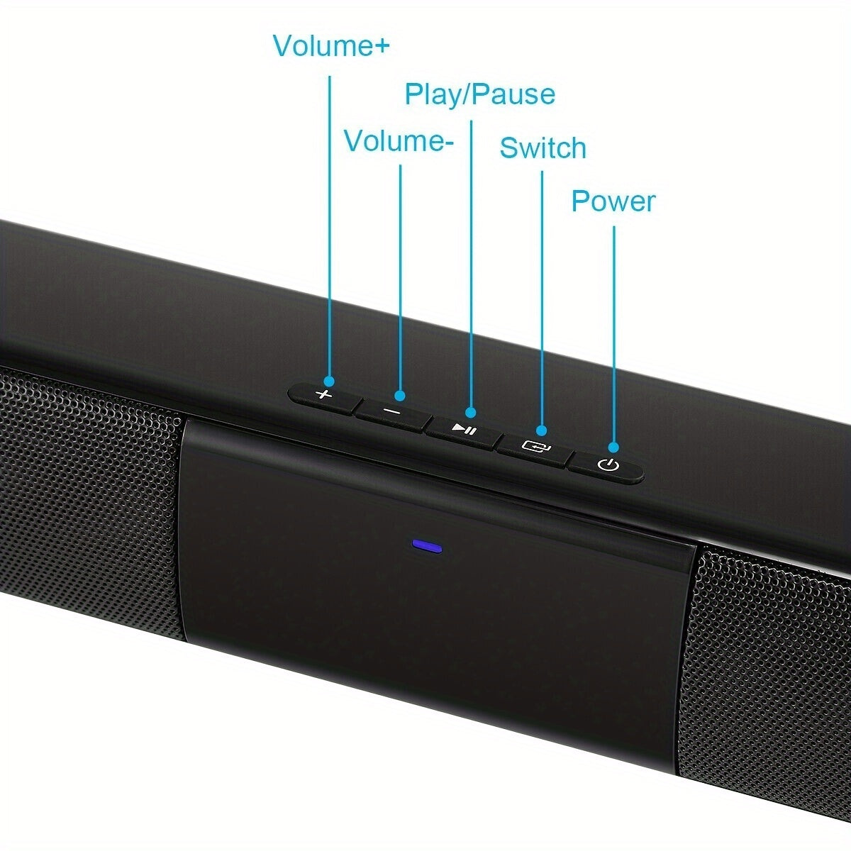 [Surround Soundbar] 1pc Digital 5.1 Surround Sound Bar for Smart TV, High Power 4 Speaker System Bathroom Radio - Wireless Enhanced Home Theater System with Adjustable Speakers & Subwoofer, Can Be Used for PC Games Projectors, Remote Control