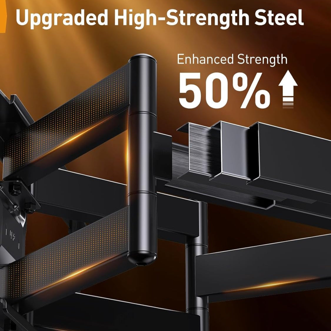 Full Motion TV Wall Mount Holds 132 Lbs, Fits 40-86" TV, Full Motion TV Wall Mount, Pre-Assembled TV, Holds 110-132 Lbs, Pre-Assembled TV Mount, Tool-Free Tilt, Rotate, Extend, Up to VESA 600 X 400mm, 12"/ 16"/ 18"/ 24" Wood Studs