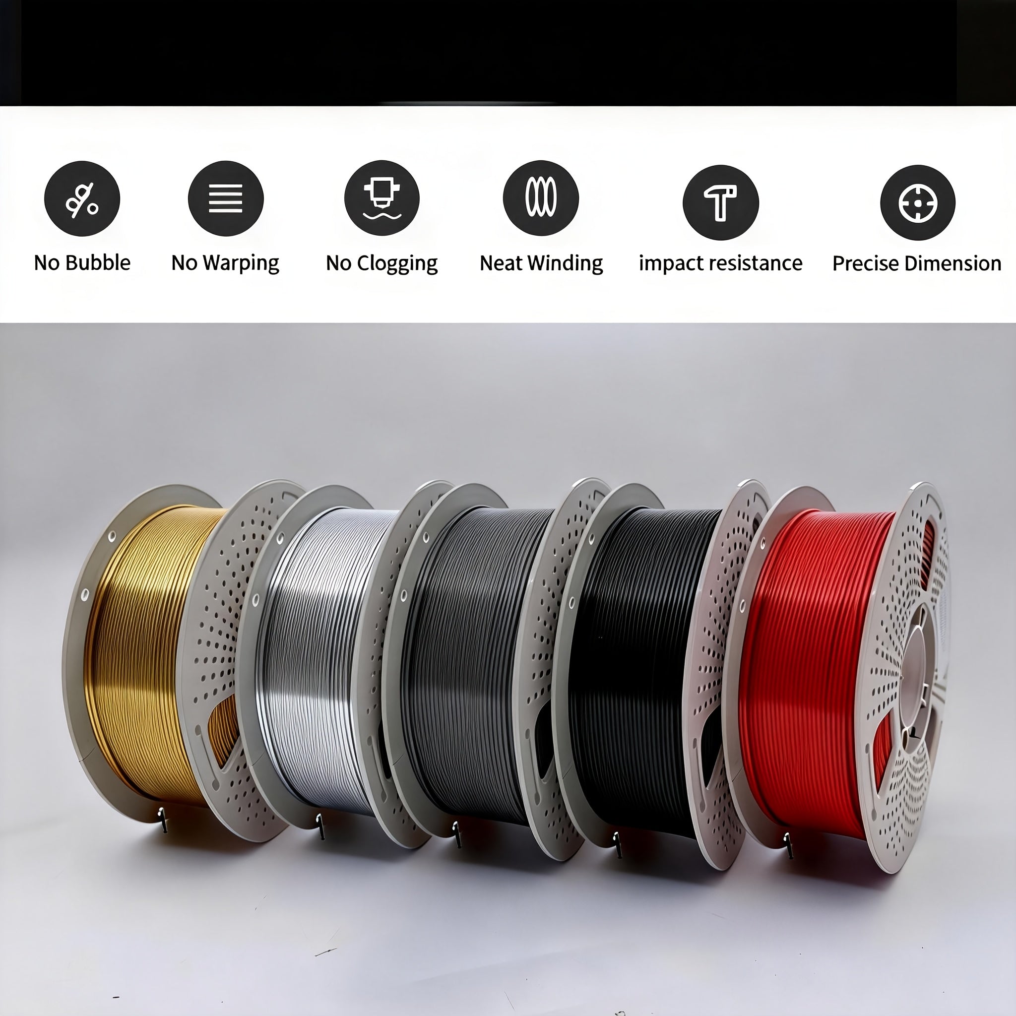 1000g3D Printer PETG Filament 1.75mm, 1kg (2.2 Pounds), Suitable for Most FDM 3D Printers, High-toughness 3D Printer Consumables, Dimensional Accuracy +/- 0.03mm, Vacuum-packed, Smooth Printing, Suitable for Hobbyists And Beginners
