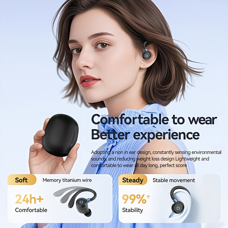 2026 New Wireless Earbuds Hi-Fi Stereo In-Ear Headphones Long Battery Life LED Digital Display Touch Control Noise Canceling Fast USB Charging Sport Gaming Headset Lightweight Fashion Earphones for Commute And Gamers