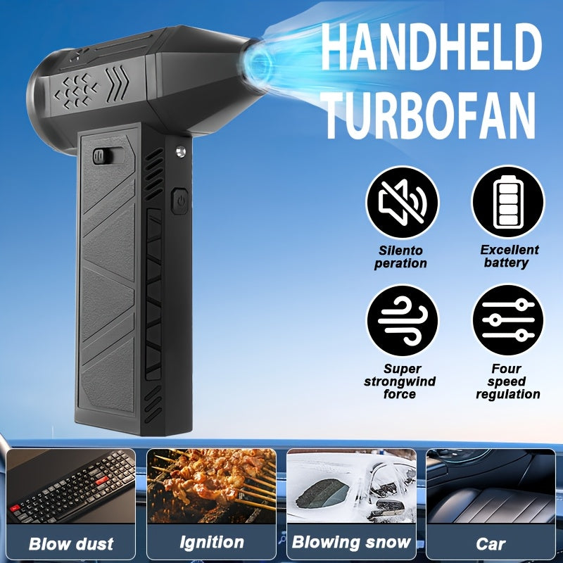 Local Warehouse, Super Powerful Blow & Suction All-in-One Portable Turbo Fan, 130, 000 RPM High Speed Airflow, Cooling, Dust Removal, Snow Blowing, Ignition Aid, Inflatable Pad Aid, Car Cordless Handheld Vacuum/Dust Collector, Car Vacuum Cleaner