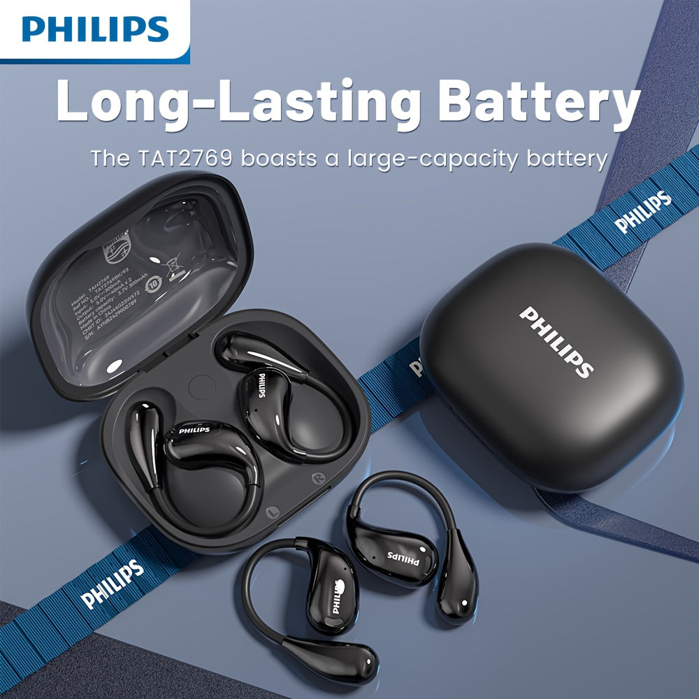 PHILIPS 2025 Wireless Earbuds - New Upgrade V6. 0, Low Latency, for Long Battery Life, Sound Isolation, with Mic for Gaming, for Sports, And Music Suitable for Sports Enthusiasts Or Users Who Wear Headphones for Long Periods of Time