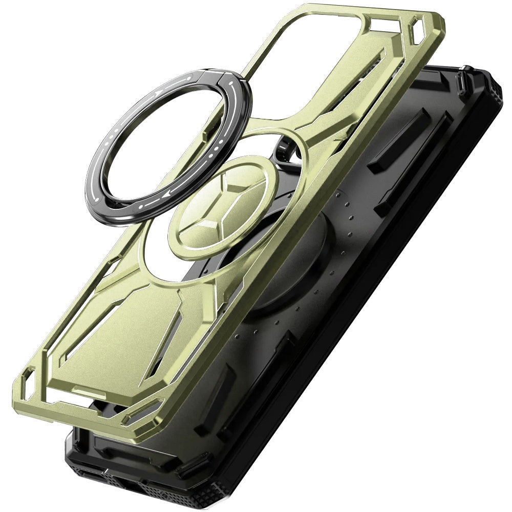 For Motorola Moto G Power 5G 2025 Phone Case, with Tempered Glass Screen Protector, Magnetic Circle Protective 360 Rotatable Magnetic Ring Stand Cover
