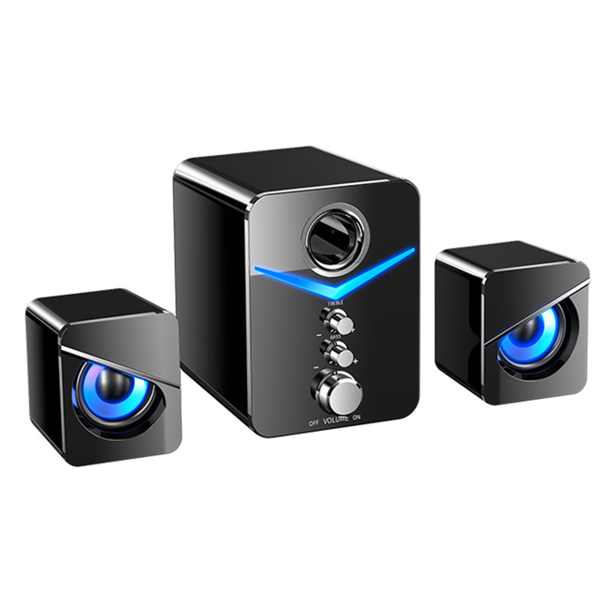 Computer Speakers, USB Powered Wired Desktop Laptop Desktop Audio System with 3" Subwoofer and Dual 2" Tweeter, 3.5mm Aux Audio Input Game Speaker