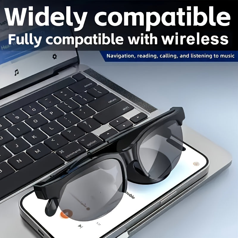 ANKRIYUL Wireless Smart Glasses, With Audio and Voice Call Functionality, Suitable for Outdoor Travel Riding Driving Fishing Office Wear, for Making Calls and Listening to Music
