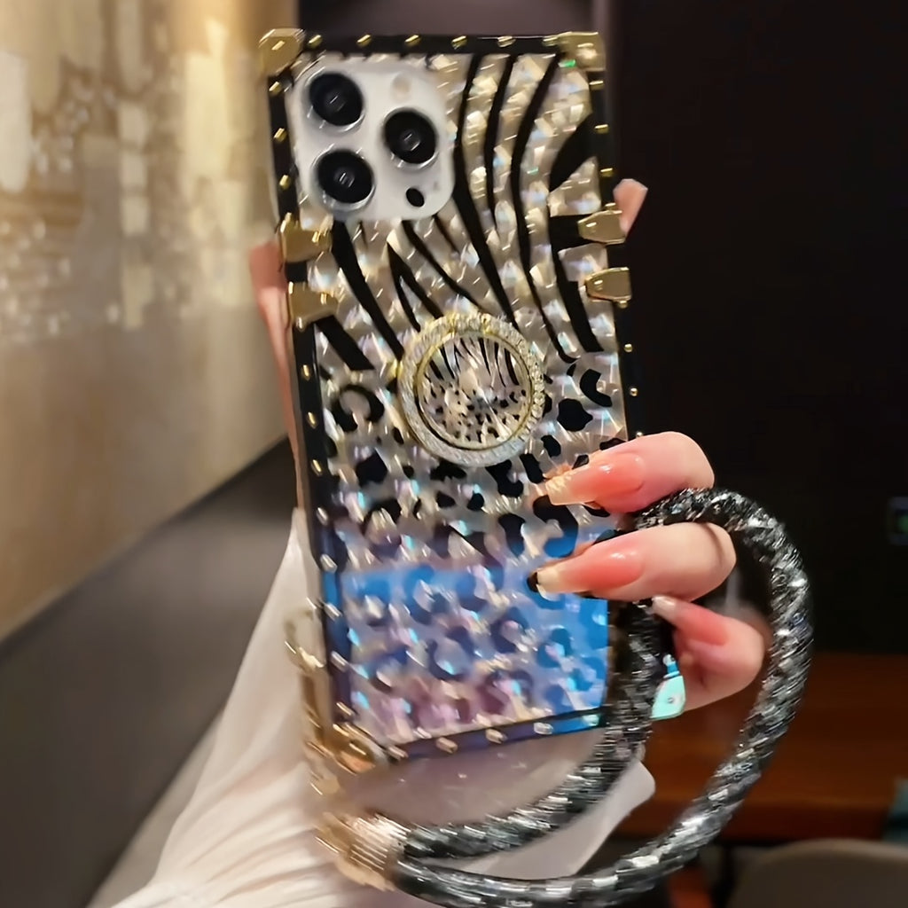 Phone Case: 1 Leopard Patternt Pattern Fashion Brand Anti Drop Rectangular Phone Case. Equipped with A Ring Buckle Bracket. Suitable Compatible with Samsung Galaxy S25Ultra/S25PLUS/S25/S24/ S24FE/S22U/S21U/S24 Ultra 5G/A56 5G/A55/A54/
