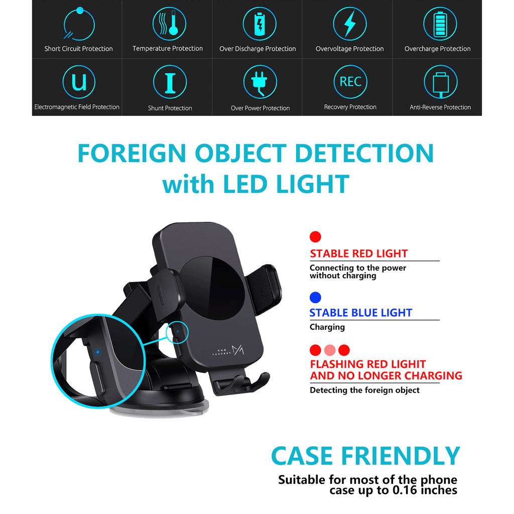 Ultra-Fast 15W RapidWireless Car Charger - Smart Auto Clamping Phone Mount for iPhone 15 14 13 12 11 Pro Max, Galaxy S23 S22 S21 - Hassle-Free, Seamless Compatibility