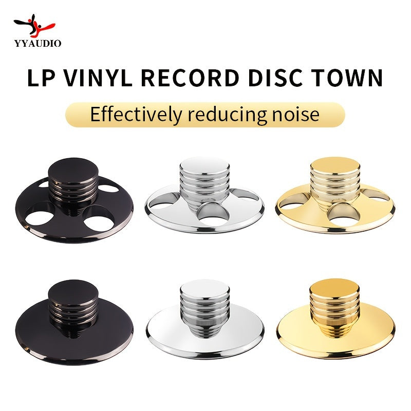 YYAUDIO Metal Record Weight Stabilizer for Turntables | LP Clamp That Reduces Noise, Durable Polished Surface, Compatible with Vinyl Records & Audio Devices, Accessory for Noise Reduction, Elegant Audio Add-On, Engineered with Precision