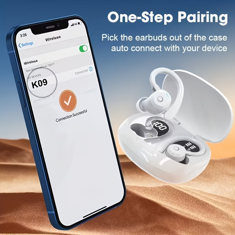 2026 New Wireless Earbuds Hi-Fi Stereo In-Ear Headphones Long Battery Life LED Digital Display Touch Control Noise Canceling Fast USB Charging Sport Gaming Headset Lightweight Fashion Earphones for Commute And Gamers