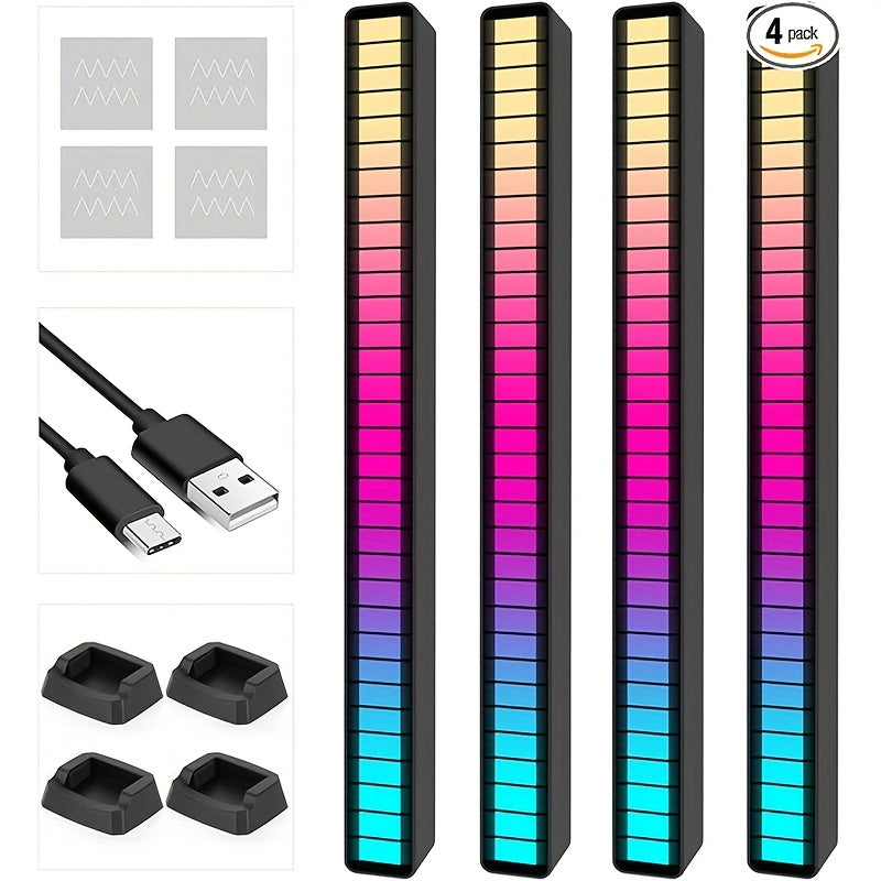 [2/4pcs Set] Smart LED Light Bars with Rgb Music Sync with USB Power Supply, Music Synchronization, Game Room Atmosphere Creation/preferred Office Desk Decoration