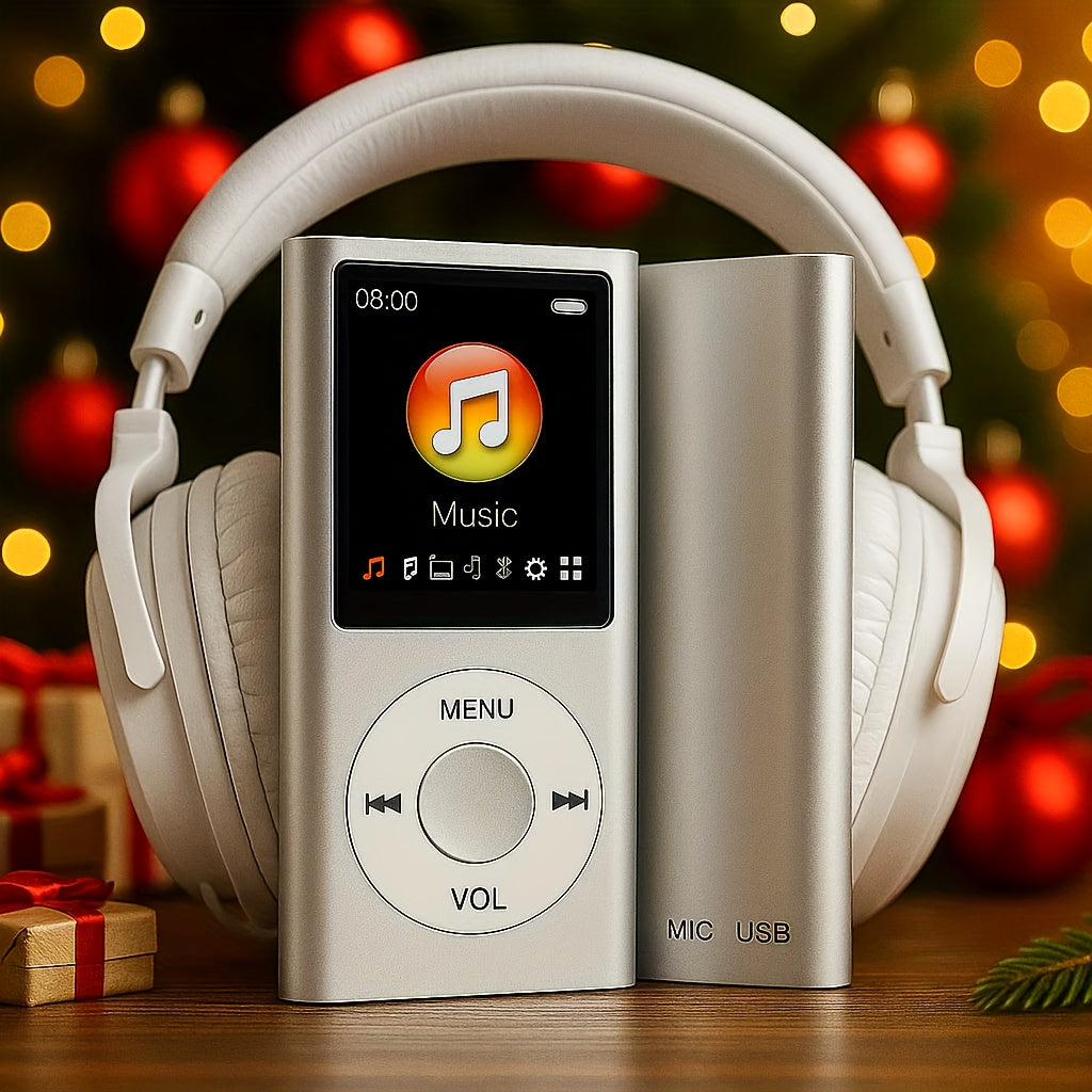 1 Portable MP3/MP4 Player with 128GB Expandable Storage Lossless Audio MP3 WMA FLAC APE And Video Playback E-Book Reader Photo And Video Viewer LCD Screen Alloy Body Ideal for Music Reading Travel And Offline Use Perfect Christmas Gift SD Card Not I