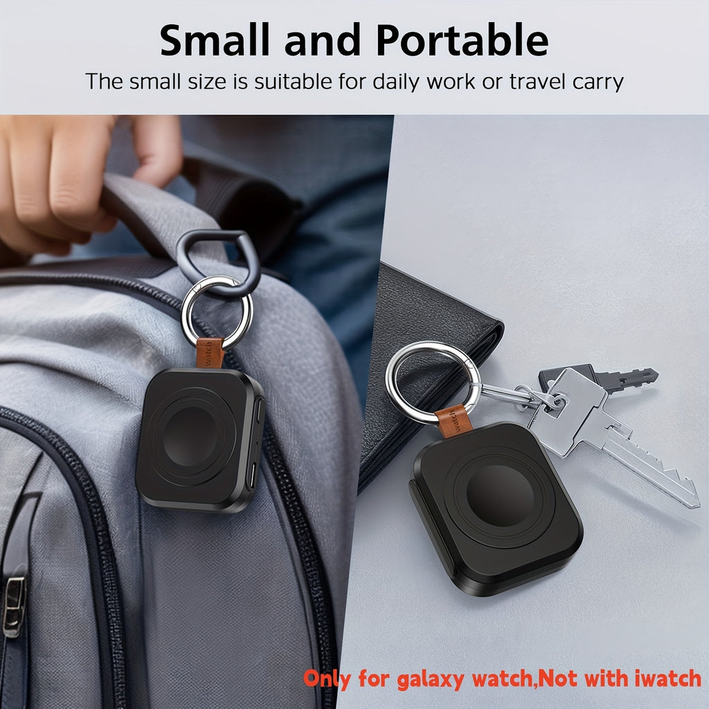 [Christmas Gifts] Portable Charger for Samsung Galaxy Watch 7 Ultra, 1200mAh Wireless Fast Charging Power Bank, Compact Travel Charger for Samsung Galaxy Watch 7/Ultra/6/ Classic/5/Pro/4/3/2/1 for Men Women with Keychain Christmas Gifts