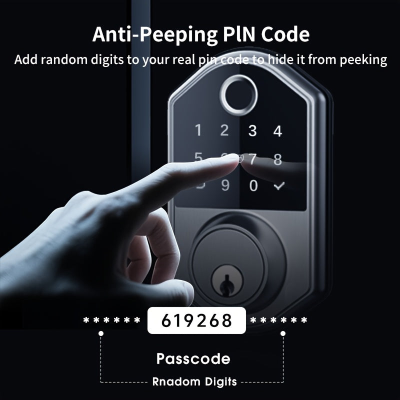 Biometric Fingerprint Smart Door Lock, Keyless Entry, Automatic Locking, Electronic Keypad , Biometric Recognition, Anti-peeping Password, Easy to Install