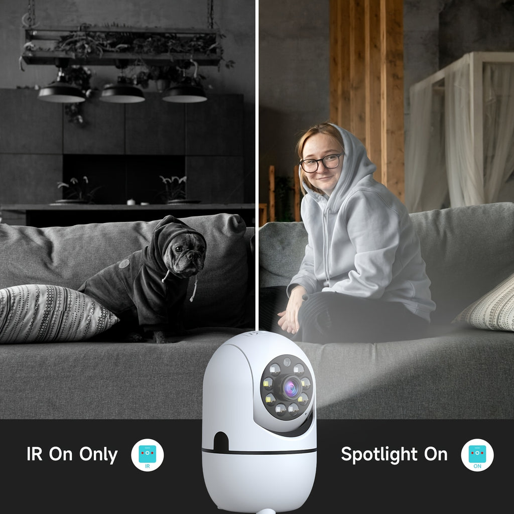 4pcs Wireless Security Camera Indoor with 355° Pan & Tilt, Night Vision, Motion Detection, 2-Way Talk, Baby/Pet Monitor, 2.4/5G WiFi, Support Cloud & Max. 256G SD Stroage, Alexa Compatible