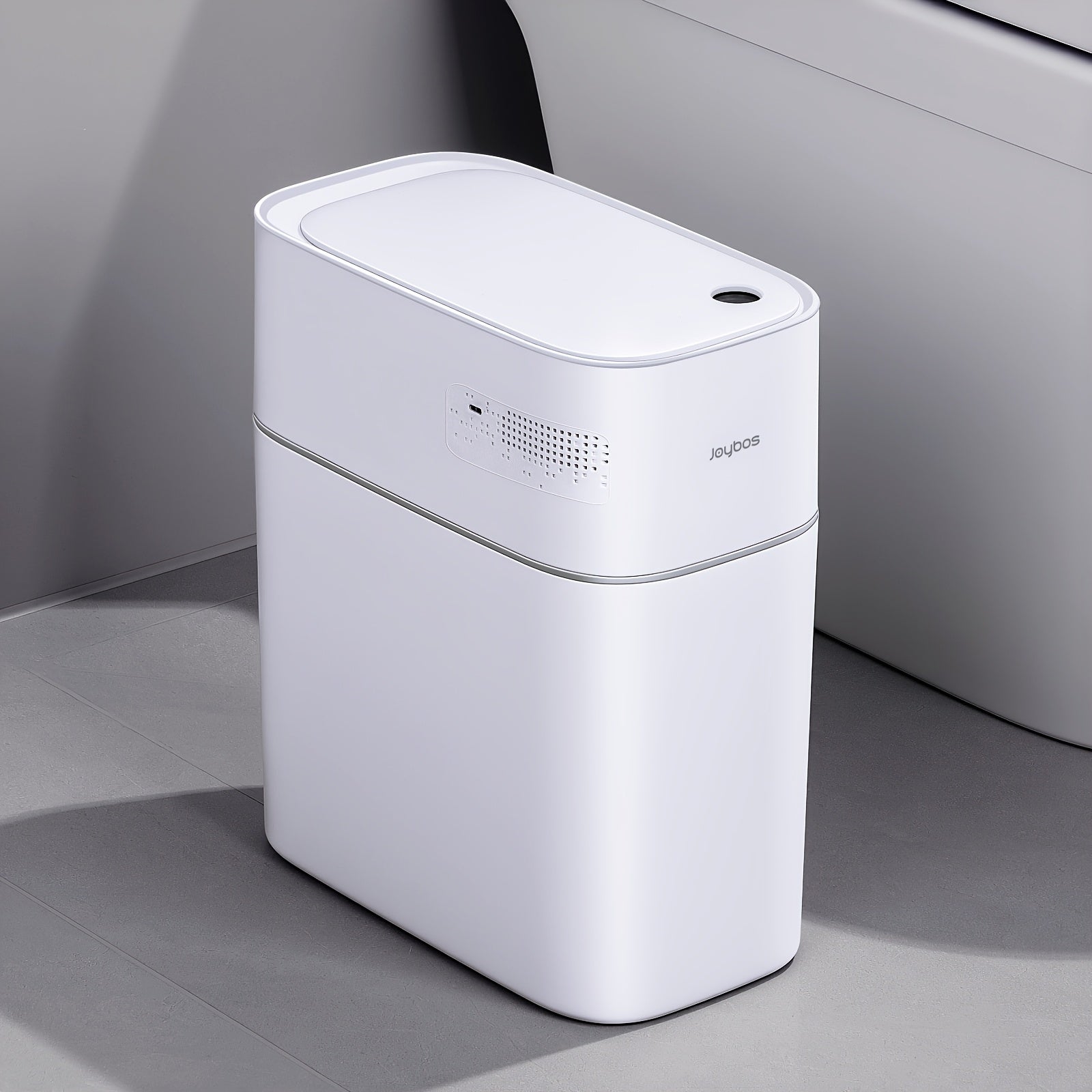 Automatic Smart Trash Can For Bathroom, 3.8Gal/14L Touchless Motion Sensor Garbage Bin, Upgraded 2 Gen Fan Auto Expand Garbage Bags, Slim Design For Narrow Space, With Small Lid Smart Waste Bin Perfect For Kitchen, Office, Bedroom, Toilet, RV
