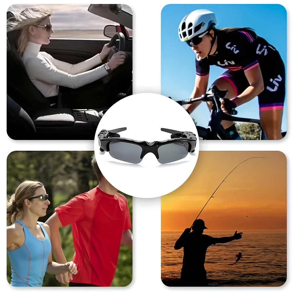 Headphone Glasses Two-In-One Fashion Glasses Headphones, Wireless Headphones with Microphone for Playing Music