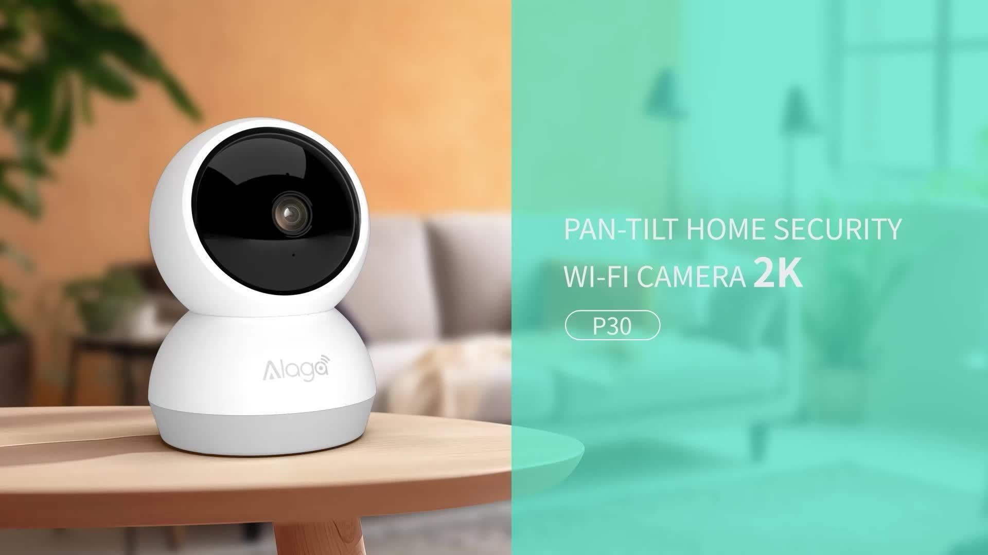 Alaga 2K 4MP 360° Panoramic View 5G/2.4G WiFi Home Security Camera, ABS Resin, AI Motion Detection, Real-Time Two-Way Audio, Night Vision Indoor Camera for Office Video Surveillance