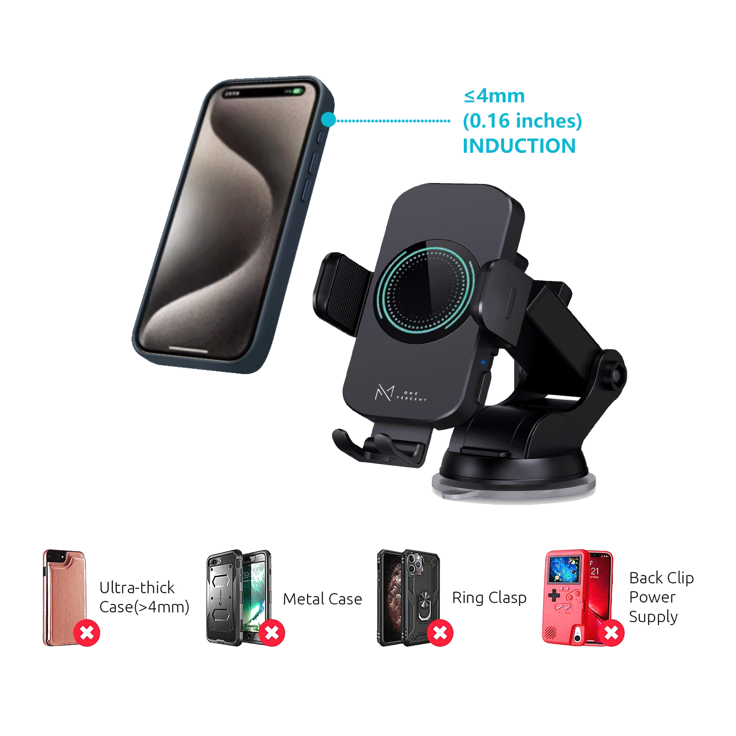Ultra-Fast 15W RapidWireless Car Charger - Smart Auto Clamping Phone Mount for iPhone 15 14 13 12 11 Pro Max, Samsung Galaxy S23 S22 S21 - Hassle-Free, Seamless Compatibility