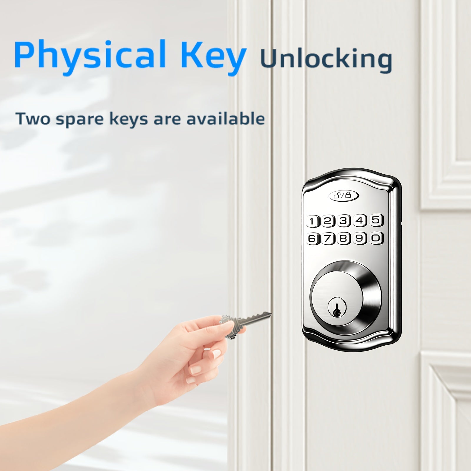 Smart Door Lock with Fingerprint & Keypad, Keyless Entry Door Lock with Bluetooth App Control, Tuya Smart Lock, Digital Electronic Front Door Lock, Auto Lock, Vacation Mode, Hidden Key Backup, Door Lock with Handle, Father's Day Gift for Dad